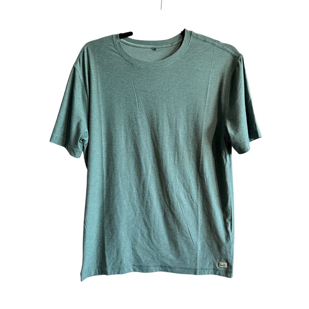 Vuori Heathered Sage Green Performance Crew Neck Tee - Small